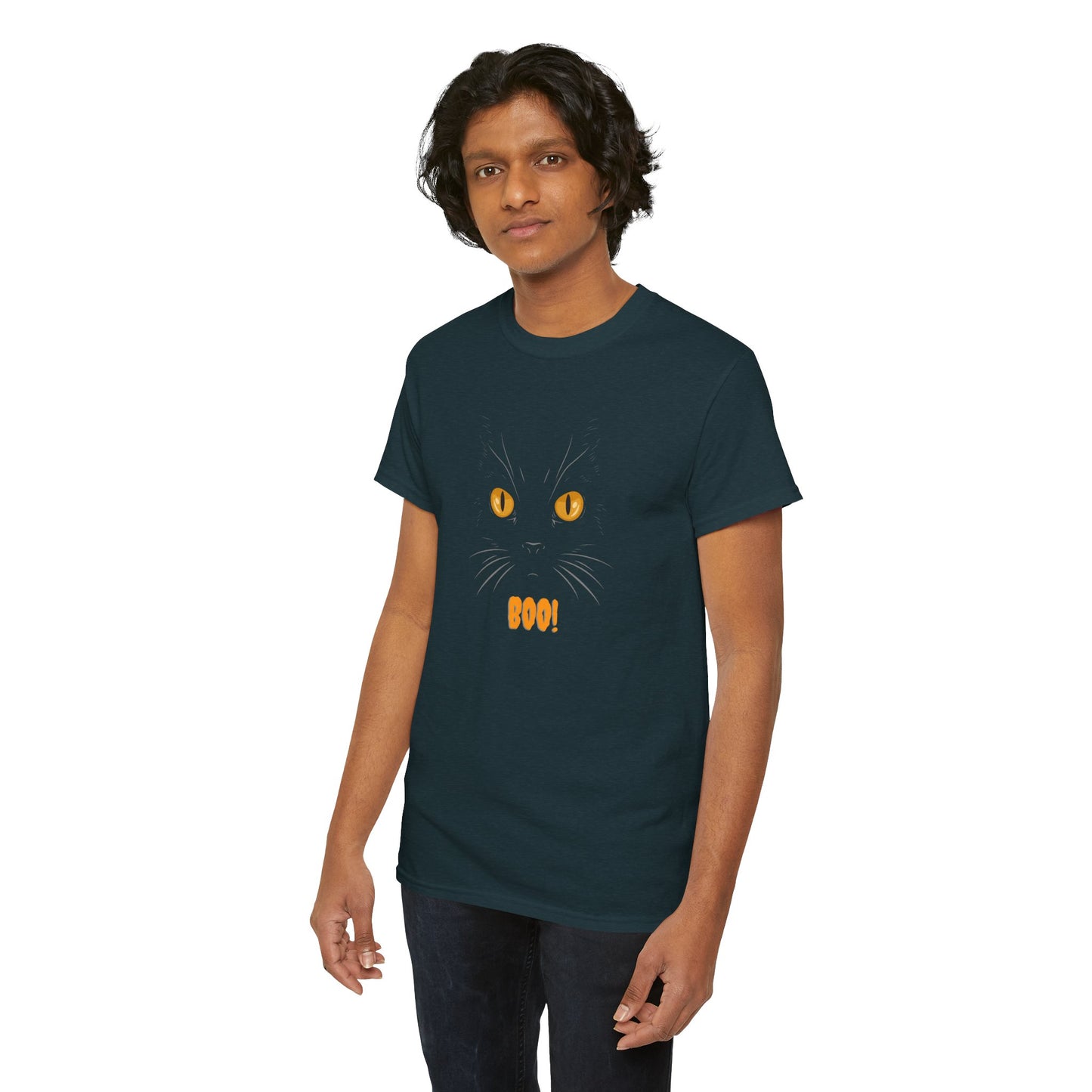 Adult Halloween BOO Cat Unisex T-shirt
