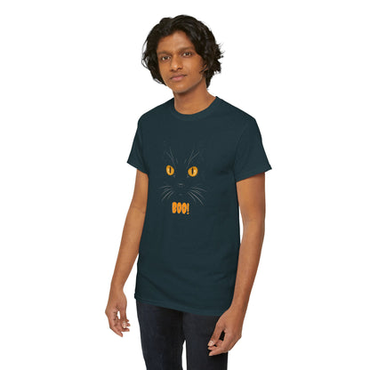Adult Halloween BOO Cat Unisex T-shirt