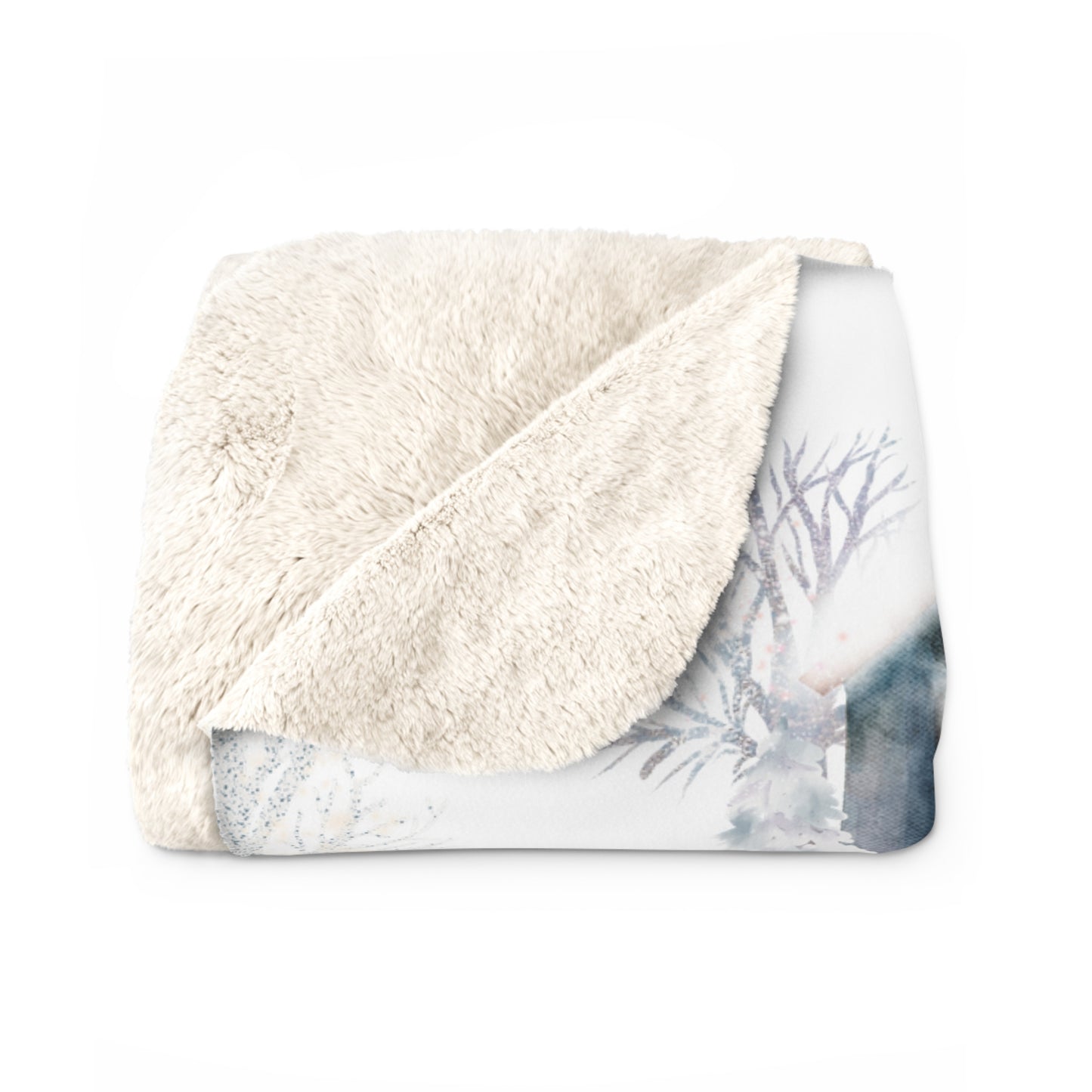 Sherpa Fleece Blanket - Cozy Cabin and Snowman