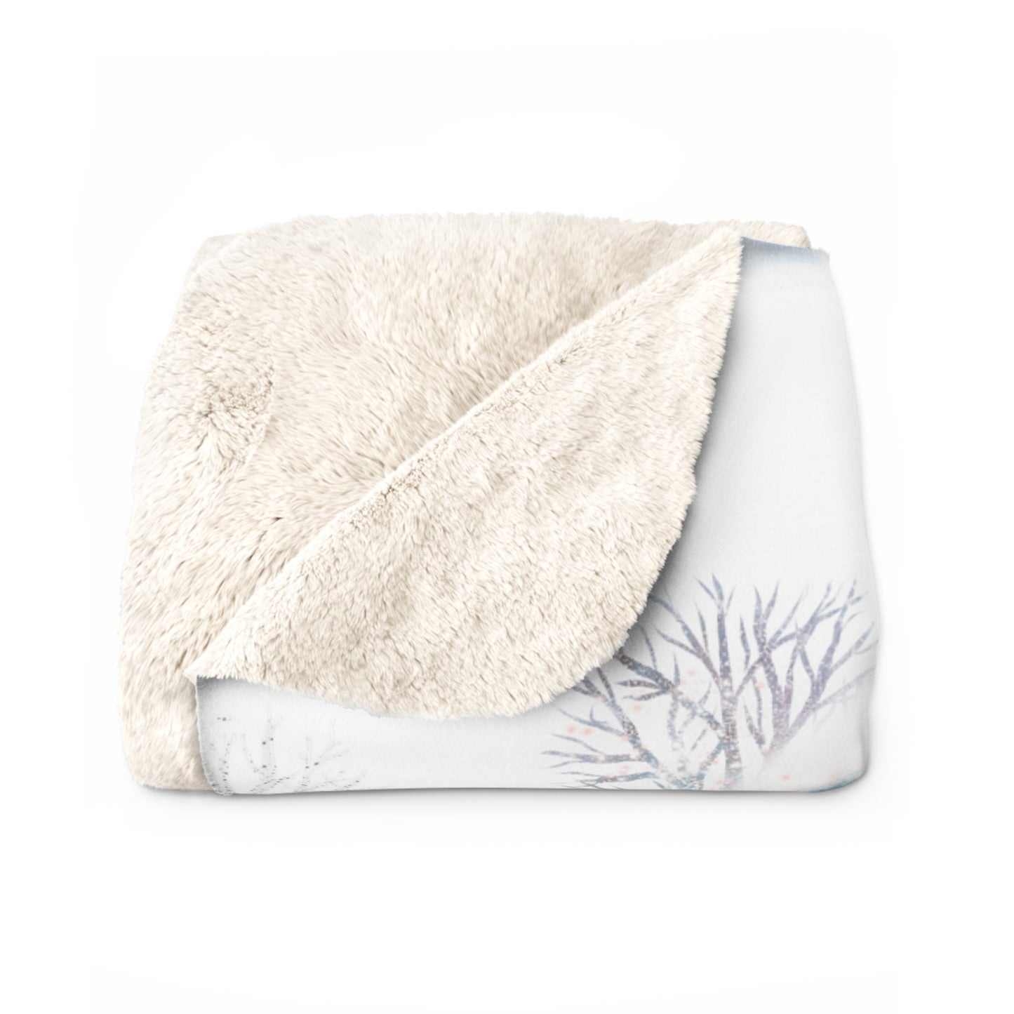 Sherpa Fleece Blanket - Cozy Cabin and Snowman